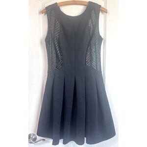 Patrizia Luca Milano, M, Fit & Flare Womens‎ Dress, Black, Faux Leather, Formal